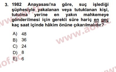 2016 İnsan Hakları ve Kamu Özgürlükleri Final 3. Çıkmış Sınav Sorusu