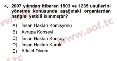 2016 İnsan Hakları ve Kamu Özgürlükleri Final 4. Çıkmış Sınav Sorusu