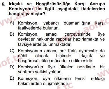 2016 İnsan Hakları ve Kamu Özgürlükleri Final 6. Çıkmış Sınav Sorusu