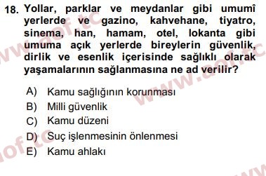 2017 İnsan Hakları ve Kamu Özgürlükleri Arasınav 18. Çıkmış Sınav Sorusu