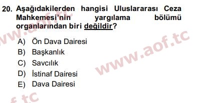 2017 İnsan Hakları ve Kamu Özgürlükleri Arasınav 20. Çıkmış Sınav Sorusu