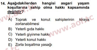 2017 İnsan Hakları ve Kamu Özgürlükleri Final 14. Çıkmış Sınav Sorusu