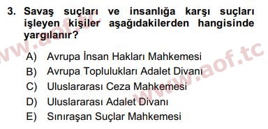 2017 İnsan Hakları ve Kamu Özgürlükleri Final 3. Çıkmış Sınav Sorusu