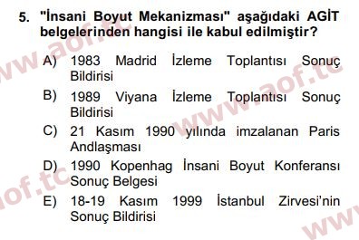 2017 İnsan Hakları ve Kamu Özgürlükleri Final 5. Çıkmış Sınav Sorusu