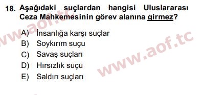 2018 İnsan Hakları ve Kamu Özgürlükleri Arasınav 18. Çıkmış Sınav Sorusu