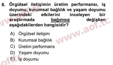 2016 Sosyal Bilimlerde Araştırma Yöntemleri Arasınav 8. Çıkmış Sınav Sorusu