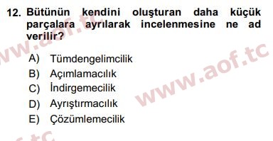 2017 Sosyal Bilimlerde Araştırma Yöntemleri Arasınav 12. Çıkmış Sınav Sorusu