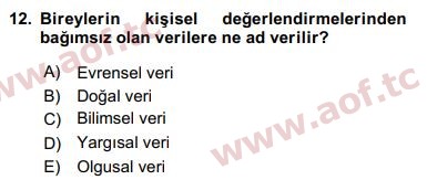 2017 Sosyal Bilimlerde Araştırma Yöntemleri Final 12. Çıkmış Sınav Sorusu