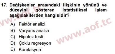 2017 Sosyal Bilimlerde Araştırma Yöntemleri Final 17. Çıkmış Sınav Sorusu