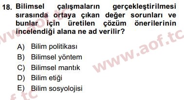 2017 Sosyal Bilimlerde Araştırma Yöntemleri Final 18. Çıkmış Sınav Sorusu