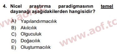 2017 Sosyal Bilimlerde Araştırma Yöntemleri Final 4. Çıkmış Sınav Sorusu