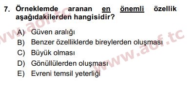 2017 Sosyal Bilimlerde Araştırma Yöntemleri Final 7. Çıkmış Sınav Sorusu