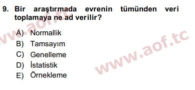 2017 Sosyal Bilimlerde Araştırma Yöntemleri Final 9. Çıkmış Sınav Sorusu