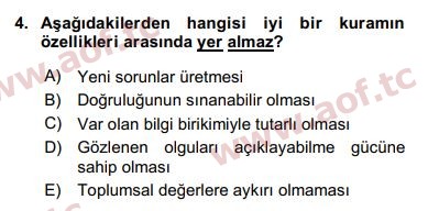 2018 Sosyal Bilimlerde Araştırma Yöntemleri Arasınav 4. Çıkmış Sınav Sorusu