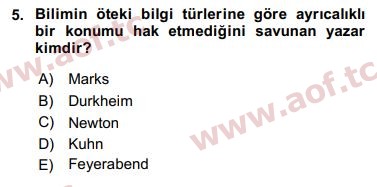 2018 Sosyal Bilimlerde Araştırma Yöntemleri Arasınav 5. Çıkmış Sınav Sorusu