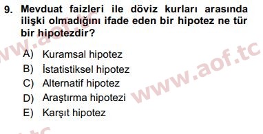 2018 Sosyal Bilimlerde Araştırma Yöntemleri Arasınav 9. Çıkmış Sınav Sorusu