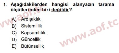 2018 Sosyal Bilimlerde Araştırma Yöntemleri Yaz Okulu 1. Çıkmış Sınav Sorusu