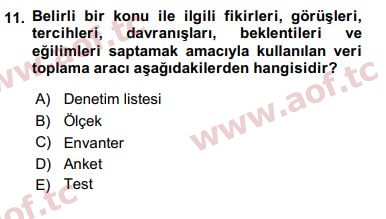 2018 Sosyal Bilimlerde Araştırma Yöntemleri Yaz Okulu 11. Çıkmış Sınav Sorusu