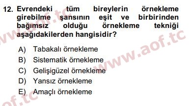 2018 Sosyal Bilimlerde Araştırma Yöntemleri Yaz Okulu 12. Çıkmış Sınav Sorusu