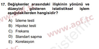 2018 Sosyal Bilimlerde Araştırma Yöntemleri Yaz Okulu 17. Çıkmış Sınav Sorusu