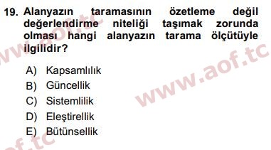 2019 Sosyal Bilimlerde Araştırma Yöntemleri Arasınav 19. Çıkmış Sınav Sorusu