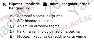 2019 Sosyal Bilimlerde Araştırma Yöntemleri Yaz Okulu 16. Çıkmış Sınav Sorusu