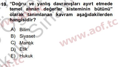 2019 Sosyal Bilimlerde Araştırma Yöntemleri Yaz Okulu 19. Çıkmış Sınav Sorusu