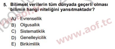 2019 Sosyal Bilimlerde Araştırma Yöntemleri Yaz Okulu 5. Çıkmış Sınav Sorusu