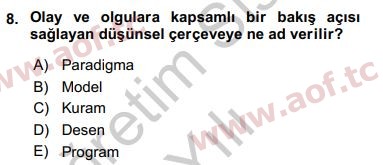 2019 Sosyal Bilimlerde Araştırma Yöntemleri Yaz Okulu 8. Çıkmış Sınav Sorusu