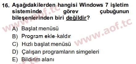 2015 Temel Bilgi Teknolojileri 1 Arasınav 16. Çıkmış Sınav Sorusu