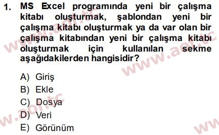 2015 Temel Bilgi Teknolojileri 1 Final 1. Çıkmış Sınav Sorusu