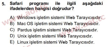 2015 Temel Bilgi Teknolojileri 1 Final 5. Çıkmış Sınav Sorusu