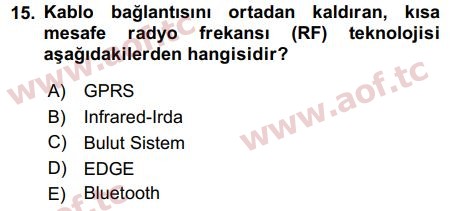 2016 Temel Bilgi Teknolojileri 1 Final 15. Çıkmış Sınav Sorusu