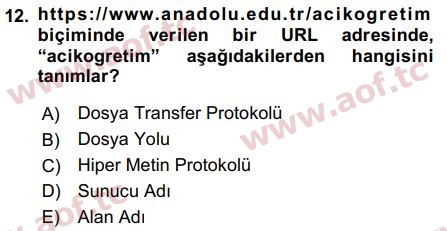 2017 Temel Bilgi Teknolojileri 1 Final 12. Çıkmış Sınav Sorusu