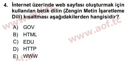 2017 Temel Bilgi Teknolojileri 1 Final 4. Çıkmış Sınav Sorusu