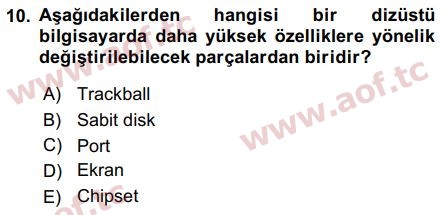 2018 Temel Bilgi Teknolojileri 1 Final 10. Çıkmış Sınav Sorusu