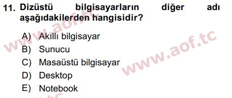 2018 Temel Bilgi Teknolojileri 1 Final 11. Çıkmış Sınav Sorusu