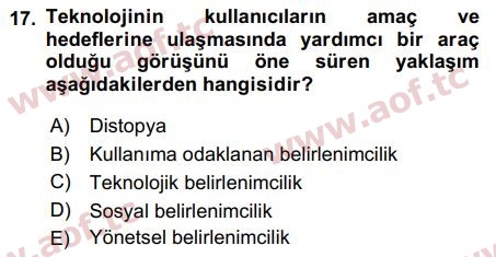 2018 Temel Bilgi Teknolojileri 1 Final 17. Çıkmış Sınav Sorusu