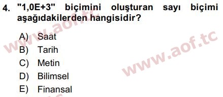 2018 Temel Bilgi Teknolojileri 1 Final 4. Çıkmış Sınav Sorusu