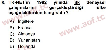 2018 Temel Bilgi Teknolojileri 1 Final 8. Çıkmış Sınav Sorusu