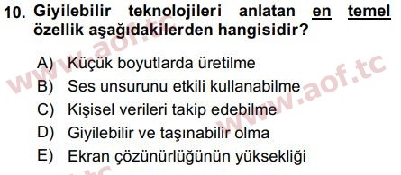 2019 Temel Bilgi Teknolojileri 1 Final 10. Çıkmış Sınav Sorusu