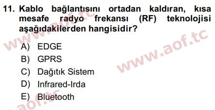 2019 Temel Bilgi Teknolojileri 1 Final 11. Çıkmış Sınav Sorusu