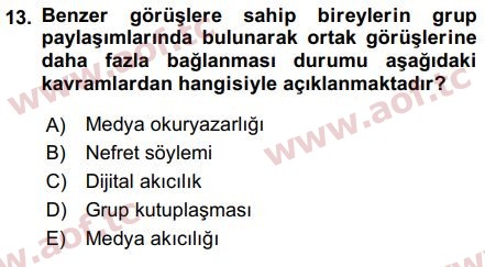 2019 Temel Bilgi Teknolojileri 1 Final 13. Çıkmış Sınav Sorusu