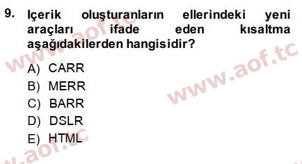 2015 Temel Bilgi Teknolojileri 2 Arasınav 9. Çıkmış Sınav Sorusu