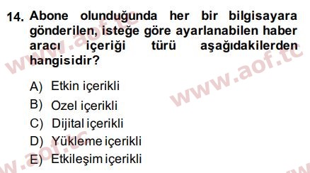 2015 Temel Bilgi Teknolojileri 2 Final 14. Çıkmış Sınav Sorusu