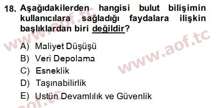 2015 Temel Bilgi Teknolojileri 2 Final 18. Çıkmış Sınav Sorusu