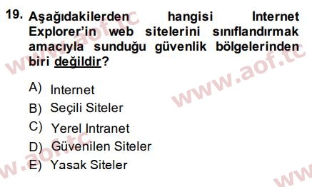 2015 Temel Bilgi Teknolojileri 2 Final 19. Çıkmış Sınav Sorusu