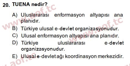 2015 Temel Bilgi Teknolojileri 2 Final 20. Çıkmış Sınav Sorusu