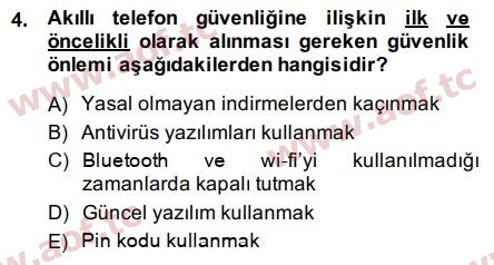 2015 Temel Bilgi Teknolojileri 2 Final 4. Çıkmış Sınav Sorusu