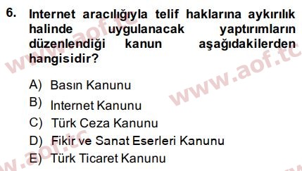 2015 Temel Bilgi Teknolojileri 2 Final 6. Çıkmış Sınav Sorusu